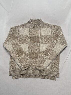 Peyton Primrose - Block Pattern Sweater, Beige (M)